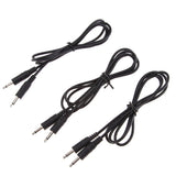 3Pcs 3.5mm Male to Male Mono Jack Headphone Audio Lead Cable Wire 1M Black - Aladdin Shoppers