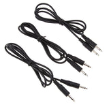 3Pcs 3.5mm Male to Male Mono Jack Headphone Audio Lead Cable Wire 1M Black - Aladdin Shoppers