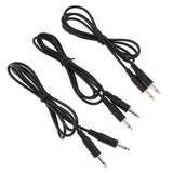 3Pcs 3.5mm Male to Male Mono Jack Headphone Audio Lead Cable Wire 1M Black - Aladdin Shoppers