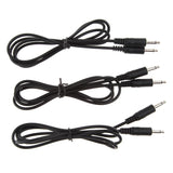 3Pcs 3.5mm Male to Male Mono Jack Headphone Audio Lead Cable Wire 1M Black - Aladdin Shoppers