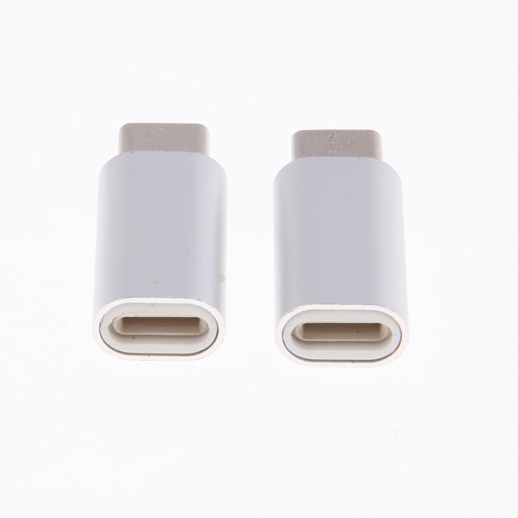 Maxbell 2Piece USB Type C Converter Adapter Charge Data Sync for iPhone Silver
