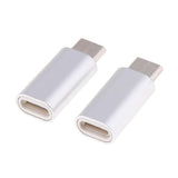 Maxbell 2Piece USB Type C Converter Adapter Charge Data Sync for iPhone Silver
