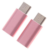 Maxbell 2Piece USB Type C Converter Adapter Charge Data Sync for iPhone Pink