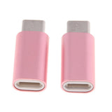 Maxbell 2Piece USB Type C Converter Adapter Charge Data Sync for iPhone Pink