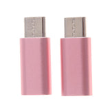 Maxbell 2Piece USB Type C Converter Adapter Charge Data Sync for iPhone Pink