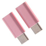 Maxbell 2Piece USB Type C Converter Adapter Charge Data Sync for iPhone Pink