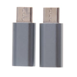 Maxbell 2Piece USB Type C Converter Adapter Charge Data Sync for iPhone Dark Gray