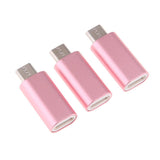 Maxbell 3Piece Micro USB Converter Adapter Charge Data Sync for iPhone Rose Gold