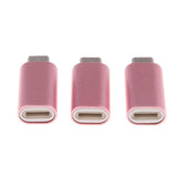 Maxbell 3Piece Micro USB Converter Adapter Charge Data Sync for iPhone Rose Gold