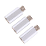 Maxbell 3Piece Micro USB Converter Adapter Charge Data Sync for iPhone Silver