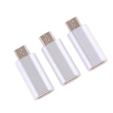 Maxbell 3Piece Micro USB Converter Adapter Charge Data Sync for iPhone Silver
