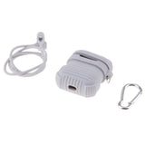 Max Silicone Protective Cover Case with Anti-Lost Strap for Apple AirPods Gray