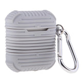 Max Silicone Protective Cover Case with Anti-Lost Strap for Apple AirPods Gray