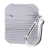 Max Silicone Protective Cover Case with Anti-Lost Strap for Apple AirPods Gray
