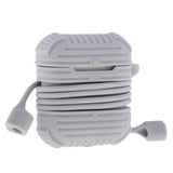 Max Silicone Protective Cover Case with Anti-Lost Strap for Apple AirPods Gray