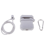 Max Silicone Protective Cover Case with Anti-Lost Strap for Apple AirPods Gray