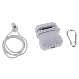 Max Silicone Protective Cover Case with Anti-Lost Strap for Apple AirPods Gray
