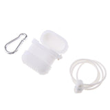 Max Silicone Protective Cover Case with Anti-Lost Strap for Apple AirPods White