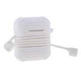 Max Silicone Protective Cover Case with Anti-Lost Strap for Apple AirPods White