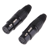 Maxbell 2 Pieces 5Pin/5P XLR Connector Plug Female Audio Microphone Connector