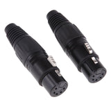 Maxbell 2 Pieces 5Pin/5P XLR Connector Plug Female Audio Microphone Connector