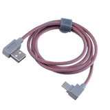 Max 1Meter 3.3Ft USB to USB Type C Sync Charger Angled Cable Adapter Cord Pink