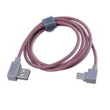 Max 1Meter 3.3Ft USB to USB Type C Sync Charger Angled Cable Adapter Cord Pink