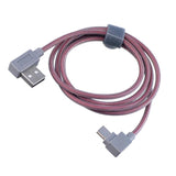 Max 1Meter 3.3Ft USB to USB Type C Sync Charger Angled Cable Adapter Cord Pink