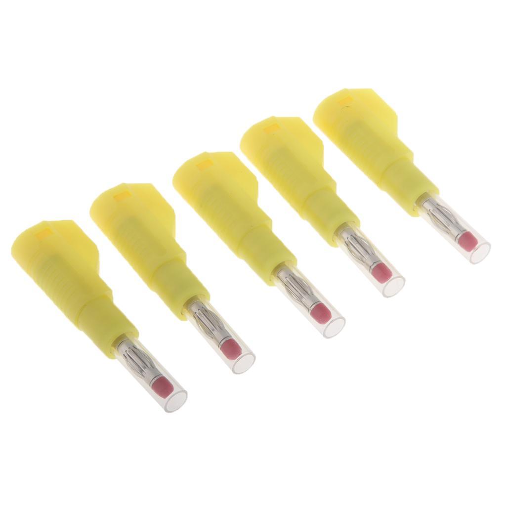 Maxbell 5Pieces 4mm Banana Plug for Test Probes Instrument Meter Connector yellow
