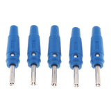 Max 5Pieces 4mm Wire Audio Speaker Cable Banana Plug Connectors Adapter blue