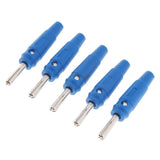 Max 5Pieces 4mm Wire Audio Speaker Cable Banana Plug Connectors Adapter blue