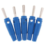 Max 5Pieces 4mm Wire Audio Speaker Cable Banana Plug Connectors Adapter blue