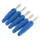 Max 5Pieces 4mm Wire Audio Speaker Cable Banana Plug Connectors Adapter blue