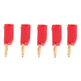 Max 5Pieces 2mm Banana Plug for Test Probes Instrument Meter Connector red