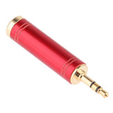 Max Gold Plated 3.5mm to 6.35 mm Male to Female Stereo Jack Adapter  red