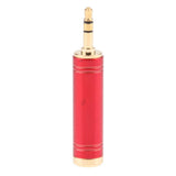 Max Gold Plated 3.5mm to 6.35 mm Male to Female Stereo Jack Adapter  red