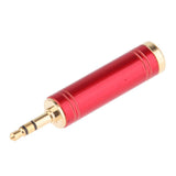 Max Gold Plated 3.5mm to 6.35 mm Male to Female Stereo Jack Adapter  red