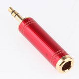 Max Gold Plated 3.5mm to 6.35 mm Male to Female Stereo Jack Adapter  red