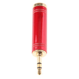 Max Gold Plated 3.5mm to 6.35 mm Male to Female Stereo Jack Adapter  red
