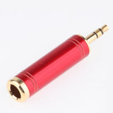 Max Gold Plated 3.5mm to 6.35 mm Male to Female Stereo Jack Adapter  red