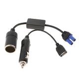 Maxbell 2 in 1 EC5 to Female Cigarette Lighter Socket & Car Charge to USB Cable