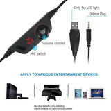 Maxbell Porfessional Gaming Stereo Headset Headphone with Mic LED Light Red