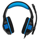Maxbell Gaming Stereo Headset Soft Memory Earmuffs Headphone with Mic LED Light Blue