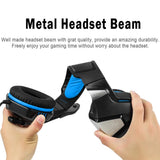 Maxbell Gaming Stereo Headset Soft Memory Earmuffs Headphone with Mic LED Light Blue