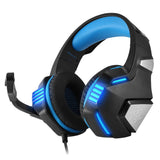 Maxbell Gaming Stereo Headset Soft Memory Earmuffs Headphone with Mic LED Light Blue