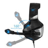 Maxbell Gaming Stereo Headset Soft Memory Earmuffs Headphone with Mic LED Light Blue
