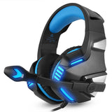 Maxbell Gaming Stereo Headset Soft Memory Earmuffs Headphone with Mic LED Light Blue