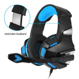 Maxbell Gaming Stereo Headset Soft Memory Earmuffs Headphone with Mic LED Light Blue