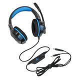 Maxbell Gaming Stereo Headset Soft Memory Earmuffs Headphone with Mic LED Light Blue