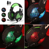 Maxbell G1000 3.5mm PC Bass Stereo Headphones LED Light Gaming Headset Black and red